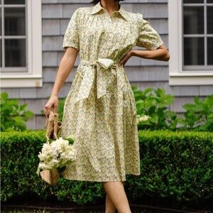 Ivy City Co. Yellow Floral Midi Dress